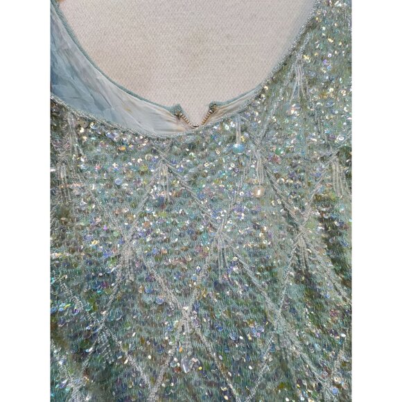 Vintage 100% Wool Sequined Beaded Tank Top Made In Hong Kong - Picture 9 of 16